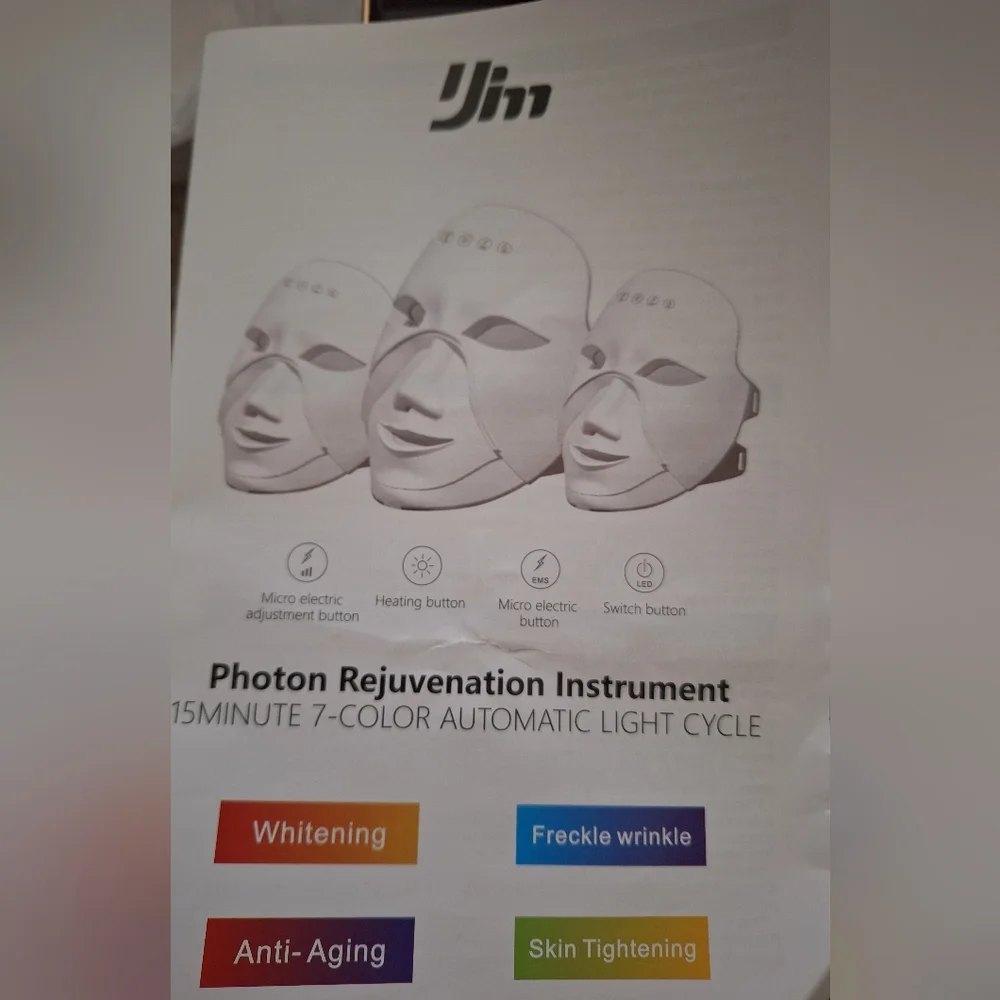 Colors LED Face Mask, Rechargeable EMS Periocular Fever Shield Tender Skin